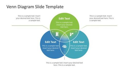 Editable Three Circle Venn Diagram for PowerPoint