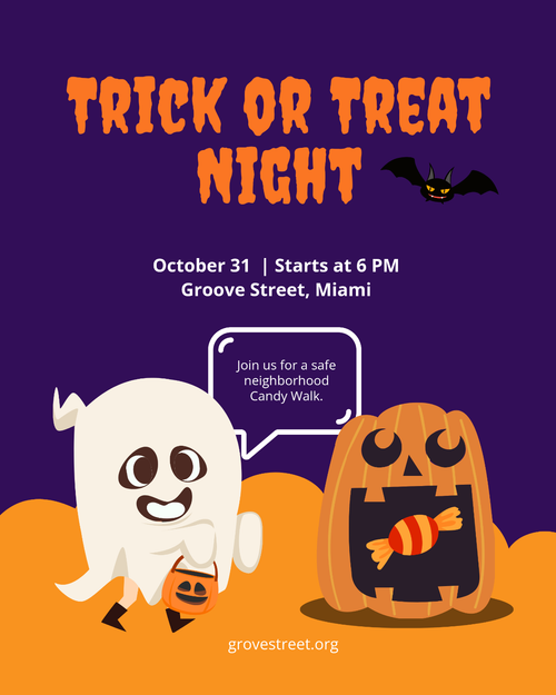 Free Halloween Trick or Treat Instagram Post Template to Edit Online