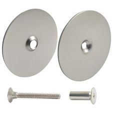 Cionyce Door Hole Cover Plate, 2-5/8 Inch Diameter Steel Round Deadbolt Cover, Easy Installation Home Security Hole Filler Plate for Entry Door (Silver)