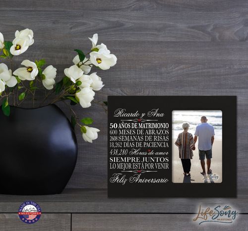 Lifesong Milestones Personalized Couples 50th Wedding Anniversary Spanish Picture Frame