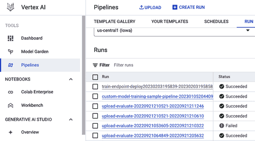 图 2.8 – Vertex AI 管道仪表板