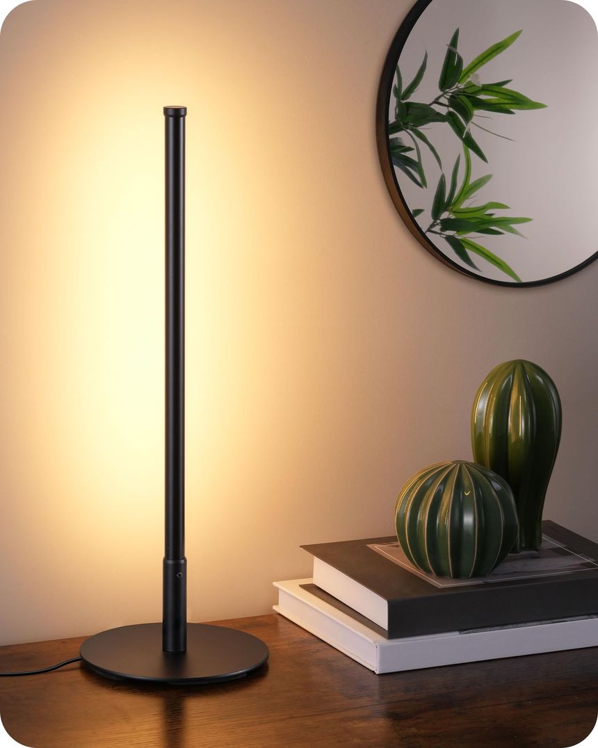 EDISHINE Upgraded LED Table Lamp, Stepless Dimmable Bedside Lamp with 3 Color Temperature, Modern Nightstand Lamp, Desk La...