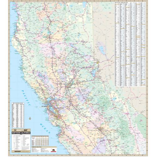 Detailed map of Northern California showcasing highways, cities, towns, and geographical features for accurate navigation and regional exploration.