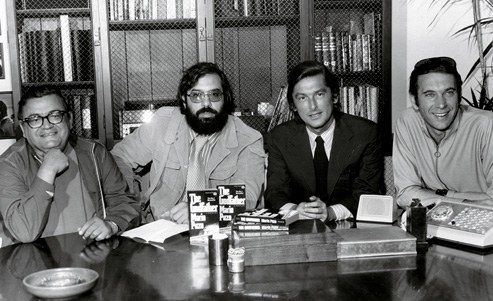 《教父》(1972) 中的弗朗西斯·福特·科波拉、罗伯特·埃文斯、马里奥·普佐和阿尔伯特·S·鲁迪