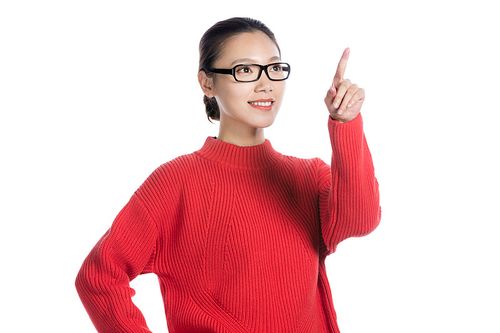 做手势的年轻女士图片下载