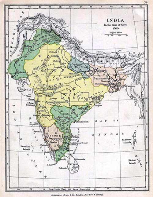 A map of India, 1760