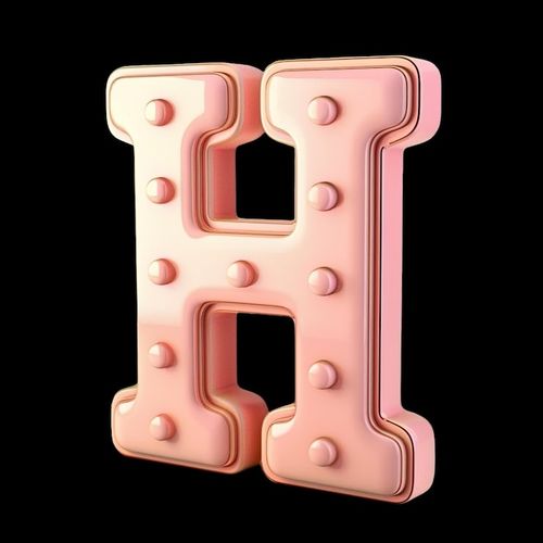 Photo a pink letter h that is on a black background