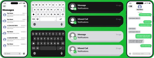 iMessages 2026 chat interface with bubble conversations smart keyboard contacts list and refined iOS 26 messaging experience vector illustration