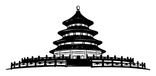 temple of heaven beijing china landmark sketch vector