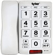 Tyler TBBP-3-WH Big Button Corded Phone with Speakerphone for Seniors and Ease of Use