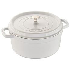 STAUB Cast Iron Dutch Oven 5.5-qt Round Cocotte, Made in France, Serves 5-6, White