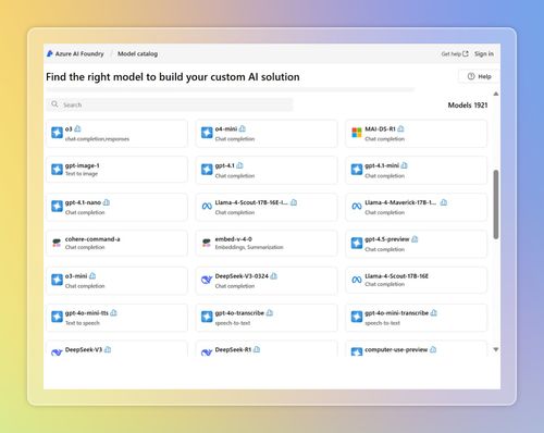 计算机程序的屏幕截图，其中带有文字 Azure AI Foundry 和模型目录详细信息。
