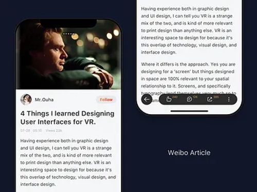 Weibo Article article iphonex ui weibo