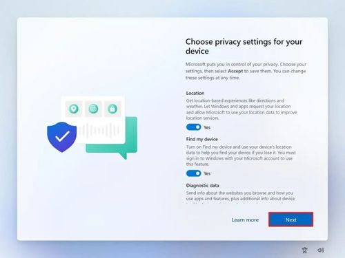 Windows 11 OOBE privacy settings
