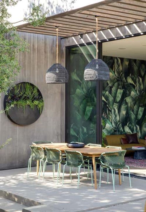 Mid-Century Modern Family Home Patio and Deck. Mar Vista by Jen Samson Design.