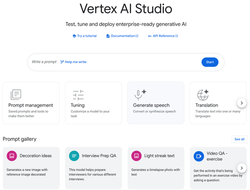 Vertex AI Studio 网页图片