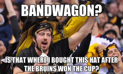 Bandwagon? Is that where I bought this hat after the bruins won the cup?  Bandwagon Hockey Fan