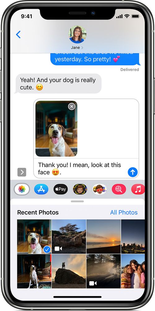 发送现有照片或视频