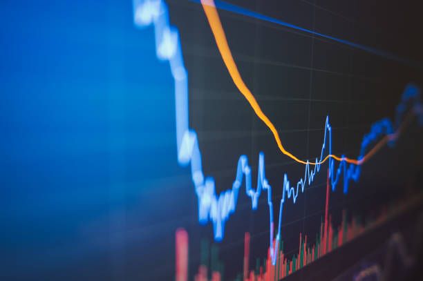 tasa de inflación global 2022 problema del mercado de valores y caída del mercado de valores de activos de riesgo - caída de la bolsa de acciones fotografías e imágenes de stock