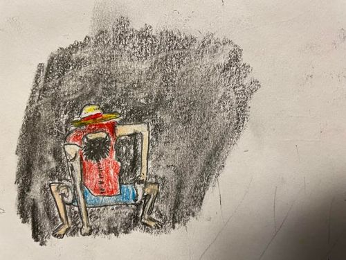 r/AnimeART - My first anime drawing! Monkey D Luffy going in second gear! I’m new to drawing so you can see some flaws.