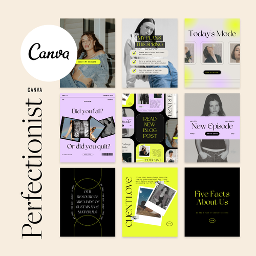 Perfectionist - Canva Templates Pack for Social Media