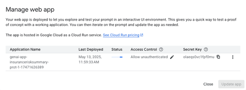 “管理 Web 应用”弹出式对话框