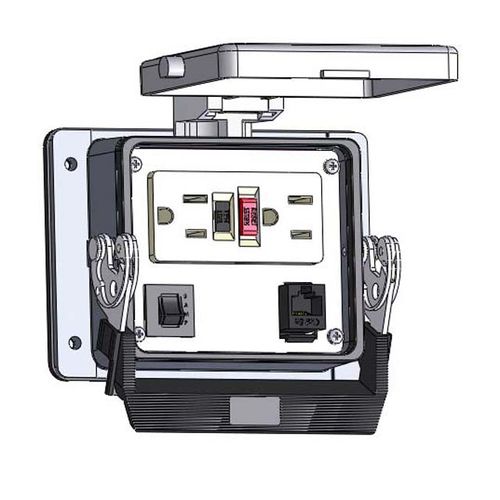 GFCI Duplex Panel Receptacle 120VAC/10A, w integral Reset, w RJ45 X1
connection