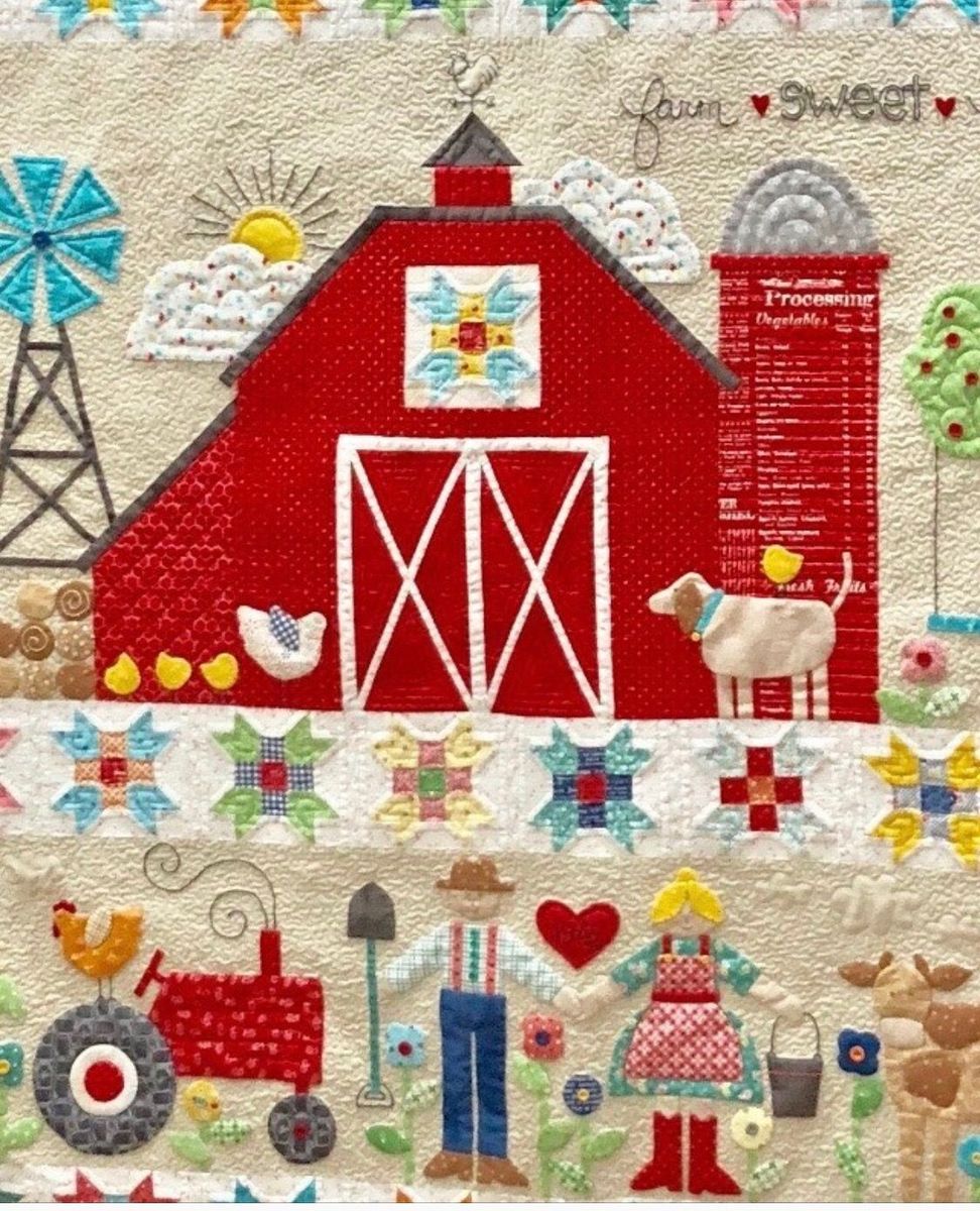 Pin by Pat Godkin on Sewing Room | Farm quilt, Barn quilt patterns, Farm applique