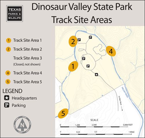 Dino Tracks Site Area Locator Map