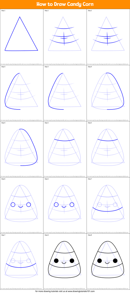 How to Draw Candy Corn Printable Step by Step