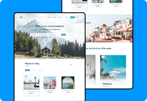design template of travel accomodation website