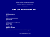 Arcan Holdings Inc. - Edmonton | Alberta Corporations