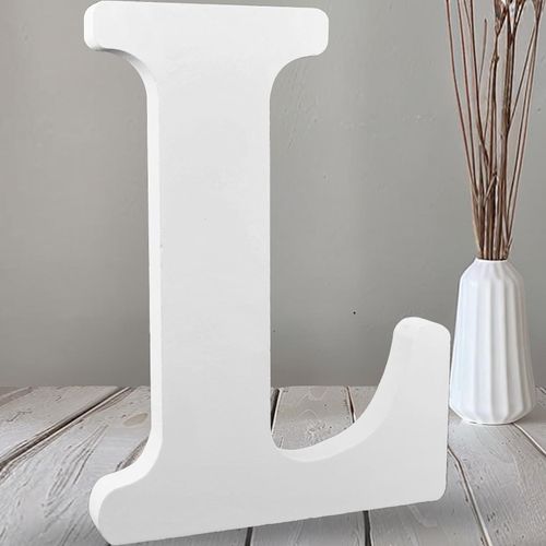 AOCEAN 12 Inch White Big Wood Letters Unfinished Wooden Letters for Wall Decor Decorative Standing Letters Slices Sign Boa...