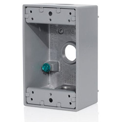 Leviton GY 1G ALL WEATHER BOX W/3 X 1/2" HOLES