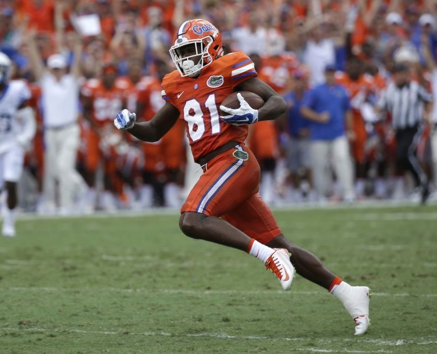 Florida suspended wide receiver Antonio Callaway for the entire 2017 season after a string of disciplinary incidents. (John Raoux/AP)