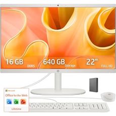 HP 22" FHD All-in-One Desktop Computer • 16GB DDR5 RAM • 512GB External and 128GB UFS Storage | The New Version for Everyday Efficency • Latest 13th Gen Intel Quad-Core • Office 365 for The Web