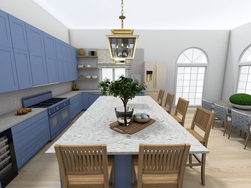 Kitchen Island Layout 3D Photo