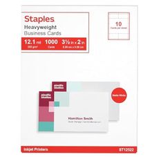 Staples Inkjet Business Cards 2-Inch X 3 1/2-Inch Matte White 1000/Cards