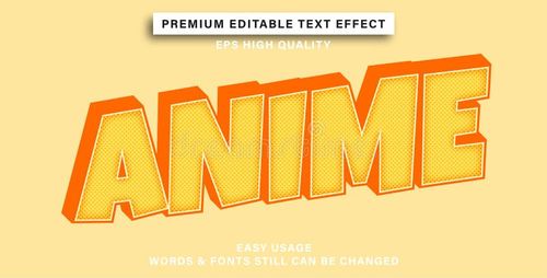 Editable text effect anime style. Anime text vectors