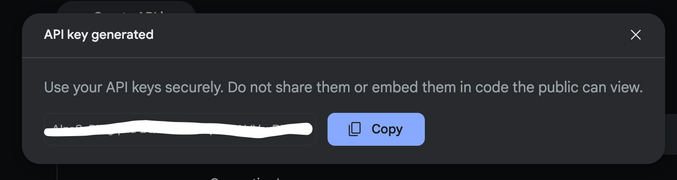 An auto-generated API key