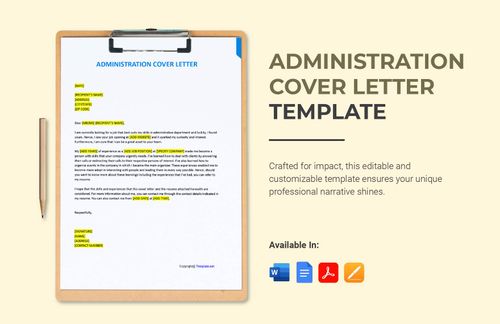 Administration Cover Letter Template in Word, Pages, Google Docs, PDF - Download | Template.net