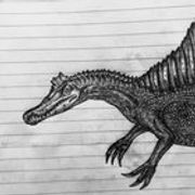 r/Dinosaurs - Im 15 and trying to learn how to draw realistically. This is my first time drawing a spinosaurus. How do you guys think I did?