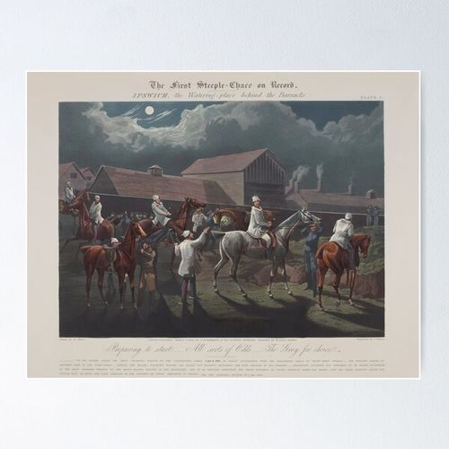 Item preview, 1839 Antique Steeplechase Jump Horse Racing Engraving Plate by Henry Thomas Alken designed and sold by Vintage-TM.