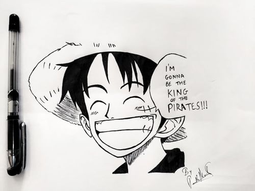 r/OnePiece - A simple drawing of Luffy in the early anime style. Feedback is appreciated. Thanks.