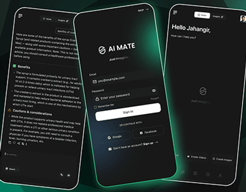 AI Chat & Image Generation Mobile App Design UI/UX
