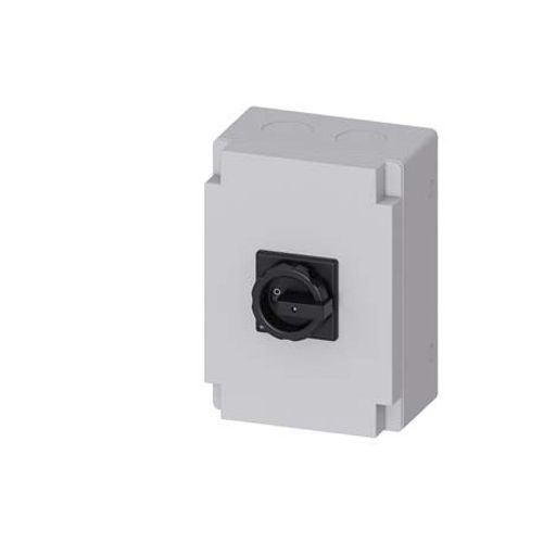 SENTRON, Switch disconnector 3LD, main switch, 6-pole, Iu: 63 A, Operating power / at AC-23 A at 400 V: 22 kW, molded-plastic encapsulation for metric screw connection, 1 NC, 1 NO, rotary operating mechanism, black