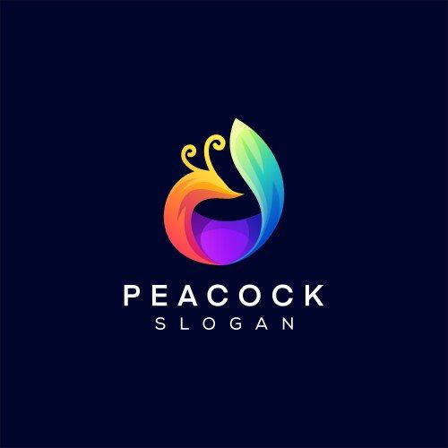 Peacock Color Gradient Logo Vector Image