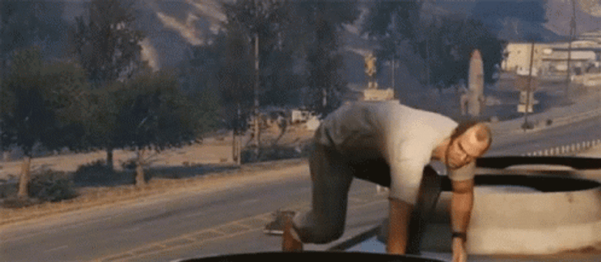 Gta5 Trevor Philips Dodge Train Crash GIF