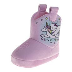 Josmo Sanrio Hello Kitty Slipper Boots for Girls - Cute Plush Fuzzy Indoor House Shoe Cat Slipper Booties - Pink (size 7-8 Toddler)