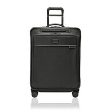 Briggs & Riley 26" Medium Expandable Spinner - Checked Luggage for Travel, Suitcases with Wheels, Softside Rolling Bag for Men & Women, Self-Repairing Zipper - Baseline Collection, Black